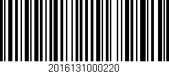 Código de barras (EAN, GTIN, SKU, ISBN): '2016131000220'