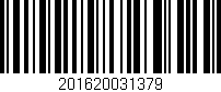 Código de barras (EAN, GTIN, SKU, ISBN): '201620031379'