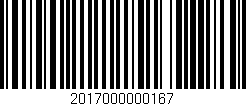 Código de barras (EAN, GTIN, SKU, ISBN): '2017000000167'