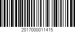 Código de barras (EAN, GTIN, SKU, ISBN): '2017000011415'