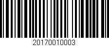 Código de barras (EAN, GTIN, SKU, ISBN): '20170010003'
