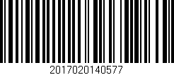 Código de barras (EAN, GTIN, SKU, ISBN): '2017020140577'
