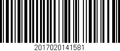 Código de barras (EAN, GTIN, SKU, ISBN): '2017020141581'
