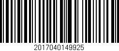 Código de barras (EAN, GTIN, SKU, ISBN): '2017040149925'