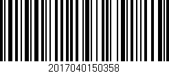 Código de barras (EAN, GTIN, SKU, ISBN): '2017040150358'