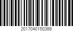 Código de barras (EAN, GTIN, SKU, ISBN): '2017040150389'