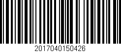 Código de barras (EAN, GTIN, SKU, ISBN): '2017040150426'