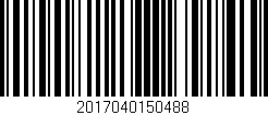 Código de barras (EAN, GTIN, SKU, ISBN): '2017040150488'