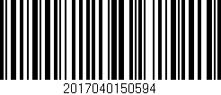 Código de barras (EAN, GTIN, SKU, ISBN): '2017040150594'