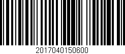 Código de barras (EAN, GTIN, SKU, ISBN): '2017040150600'