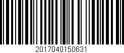 Código de barras (EAN, GTIN, SKU, ISBN): '2017040150631'