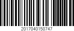 Código de barras (EAN, GTIN, SKU, ISBN): '2017040150747'
