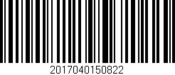 Código de barras (EAN, GTIN, SKU, ISBN): '2017040150822'
