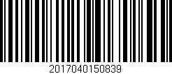 Código de barras (EAN, GTIN, SKU, ISBN): '2017040150839'