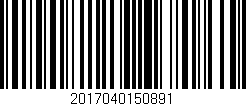 Código de barras (EAN, GTIN, SKU, ISBN): '2017040150891'