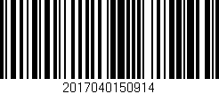 Código de barras (EAN, GTIN, SKU, ISBN): '2017040150914'