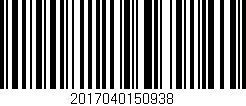 Código de barras (EAN, GTIN, SKU, ISBN): '2017040150938'