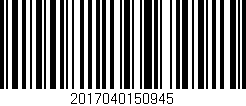 Código de barras (EAN, GTIN, SKU, ISBN): '2017040150945'