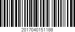 Código de barras (EAN, GTIN, SKU, ISBN): '2017040151188'