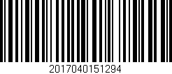 Código de barras (EAN, GTIN, SKU, ISBN): '2017040151294'