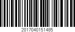 Código de barras (EAN, GTIN, SKU, ISBN): '2017040151485'