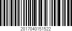 Código de barras (EAN, GTIN, SKU, ISBN): '2017040151522'