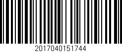 Código de barras (EAN, GTIN, SKU, ISBN): '2017040151744'