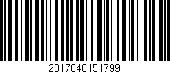Código de barras (EAN, GTIN, SKU, ISBN): '2017040151799'