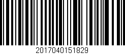 Código de barras (EAN, GTIN, SKU, ISBN): '2017040151829'