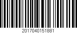 Código de barras (EAN, GTIN, SKU, ISBN): '2017040151881'