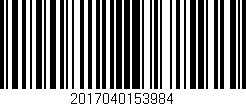 Código de barras (EAN, GTIN, SKU, ISBN): '2017040153984'