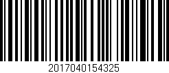 Código de barras (EAN, GTIN, SKU, ISBN): '2017040154325'