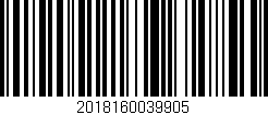 Código de barras (EAN, GTIN, SKU, ISBN): '2018160039905'