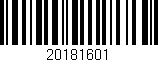 Código de barras (EAN, GTIN, SKU, ISBN): '20181601'