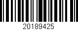 Código de barras (EAN, GTIN, SKU, ISBN): '20189425'