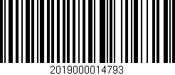 Código de barras (EAN, GTIN, SKU, ISBN): '2019000014793'