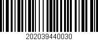 Código de barras (EAN, GTIN, SKU, ISBN): '202039440030'