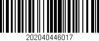 Código de barras (EAN, GTIN, SKU, ISBN): '202040446017'