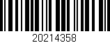 Código de barras (EAN, GTIN, SKU, ISBN): '20214358'