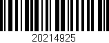 Código de barras (EAN, GTIN, SKU, ISBN): '20214925'