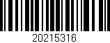 Código de barras (EAN, GTIN, SKU, ISBN): '20215316'