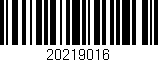 Código de barras (EAN, GTIN, SKU, ISBN): '20219016'