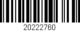 Código de barras (EAN, GTIN, SKU, ISBN): '20222760'