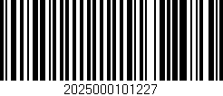 Código de barras (EAN, GTIN, SKU, ISBN): '2025000101227'
