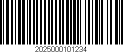 Código de barras (EAN, GTIN, SKU, ISBN): '2025000101234'