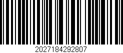 Código de barras (EAN, GTIN, SKU, ISBN): '2027184292807'
