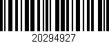 Código de barras (EAN, GTIN, SKU, ISBN): '20294927'