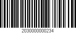 Código de barras (EAN, GTIN, SKU, ISBN): '2030000000234'