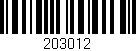 Código de barras (EAN, GTIN, SKU, ISBN): '203012'