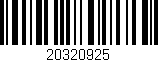 Código de barras (EAN, GTIN, SKU, ISBN): '20320925'
